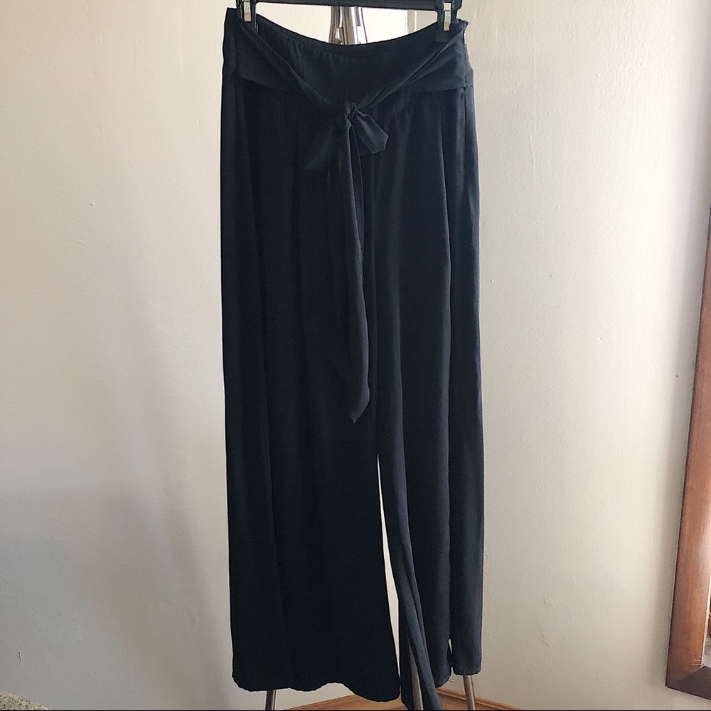 Vintage Wide Leg Pants with Tie Waist